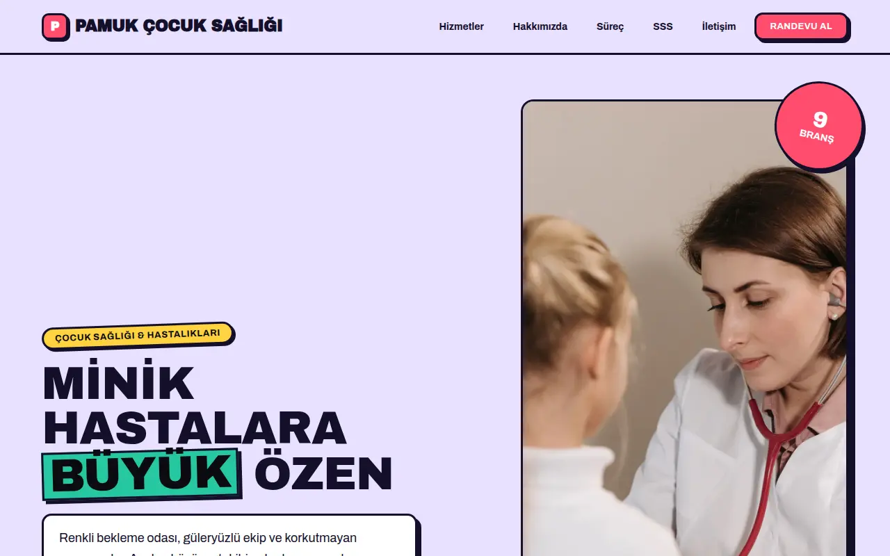Kişisel Doktor Web Sitesi — Pamuk Çocuk Sağlığı